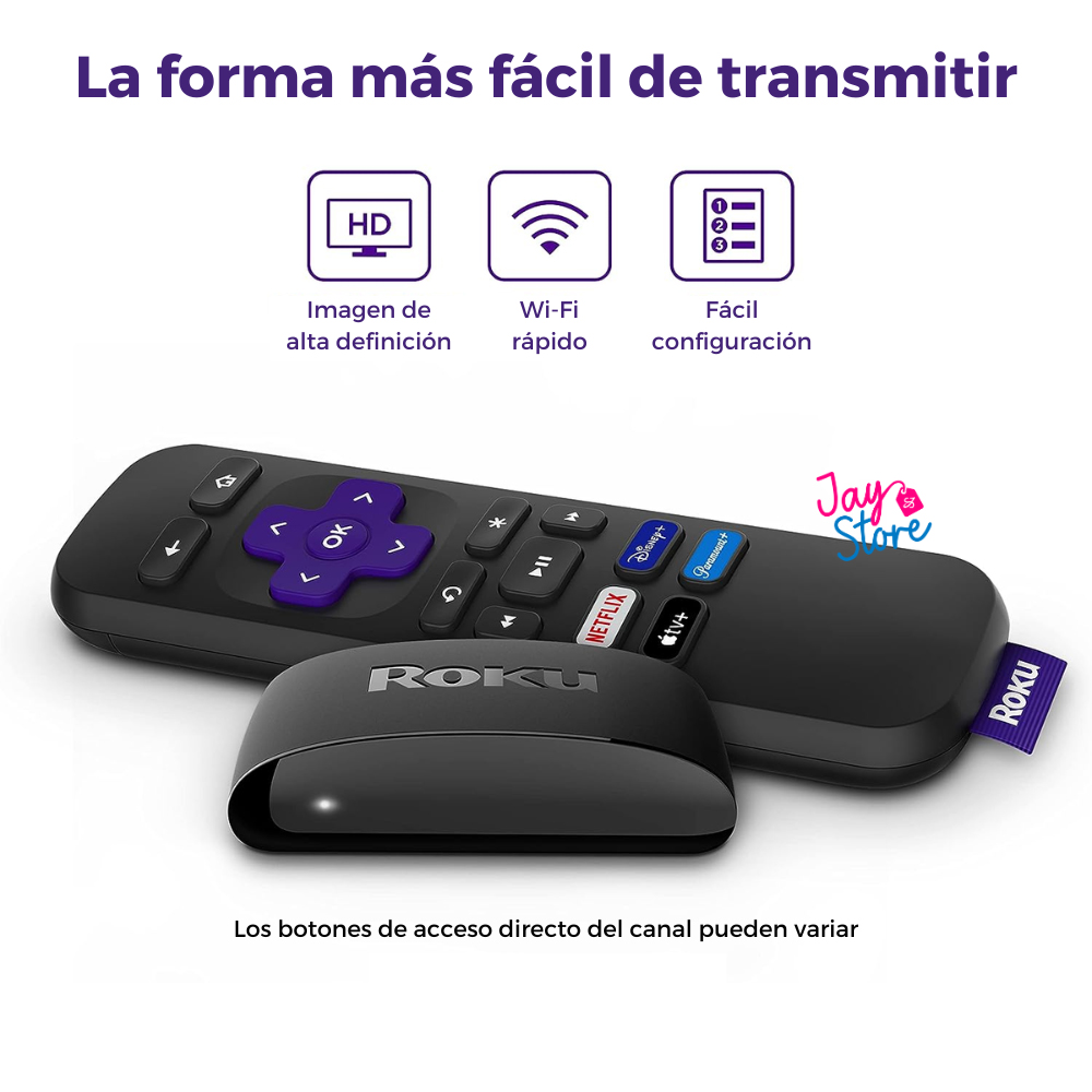 Roku Express TV HD 2022 Control Remoto Reproductor Streaming - Convertidor a Smart TV